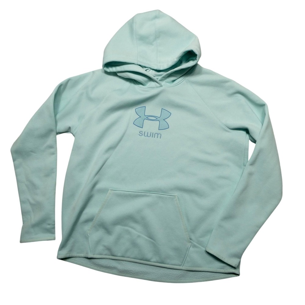 Under Armour Hoodie Sweatshirt Youth XL Green Swim ColdGear Storm1 Pullover